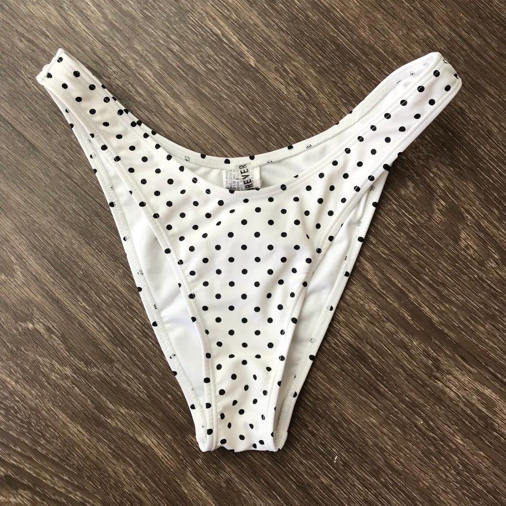 High Waisted White and Black Polka Dot Bottoms